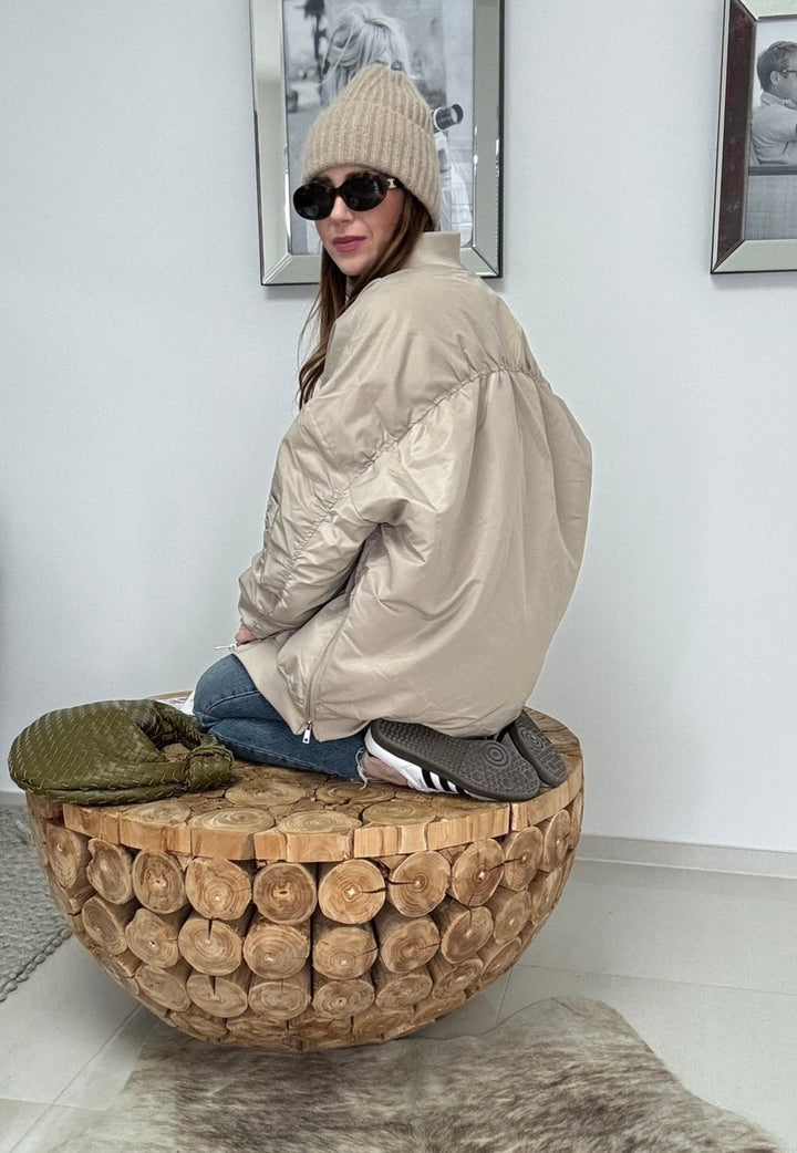 Bomberjacke mit Leo - Beige