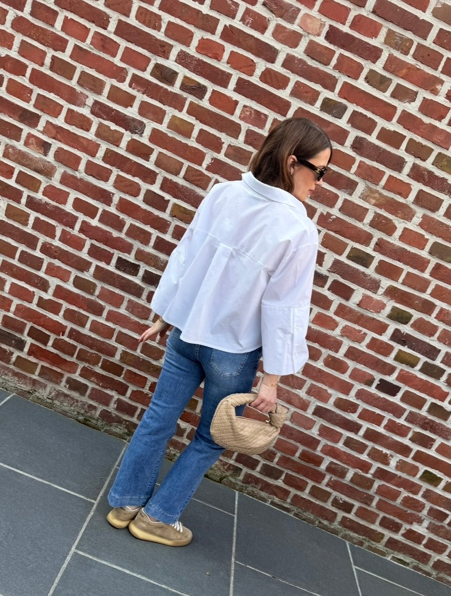 Bluse mit weitem Arm - Weiß
