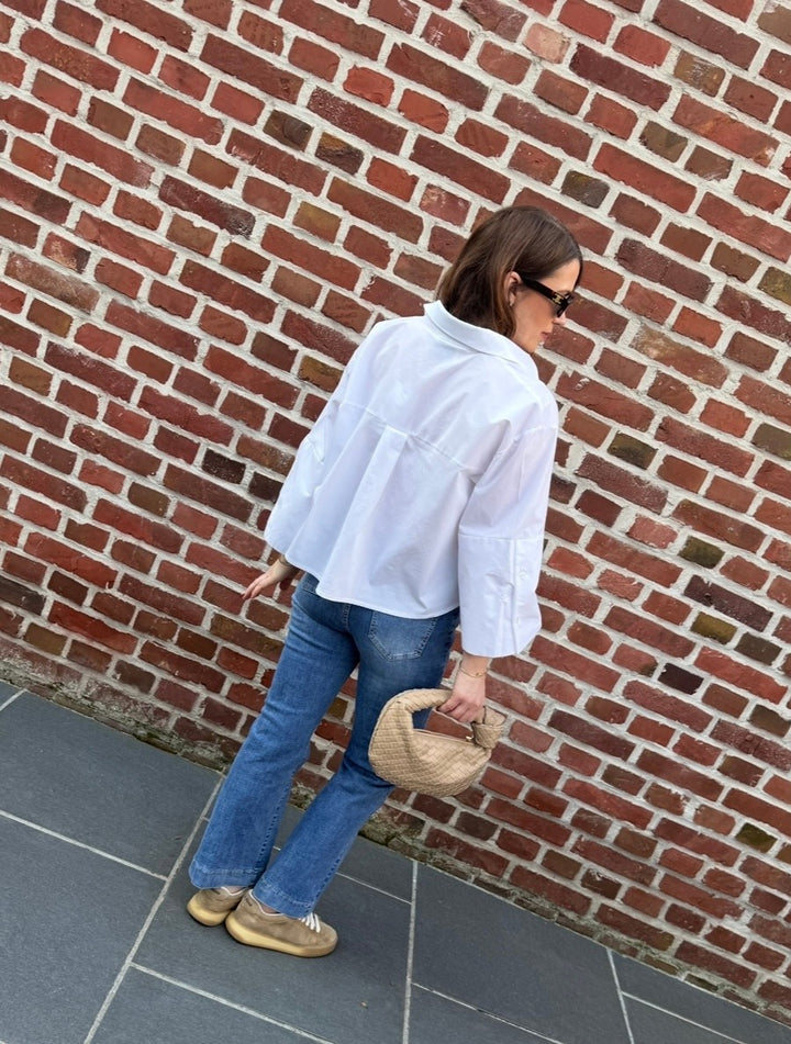 Bluse mit weitem Arm - Weiß
