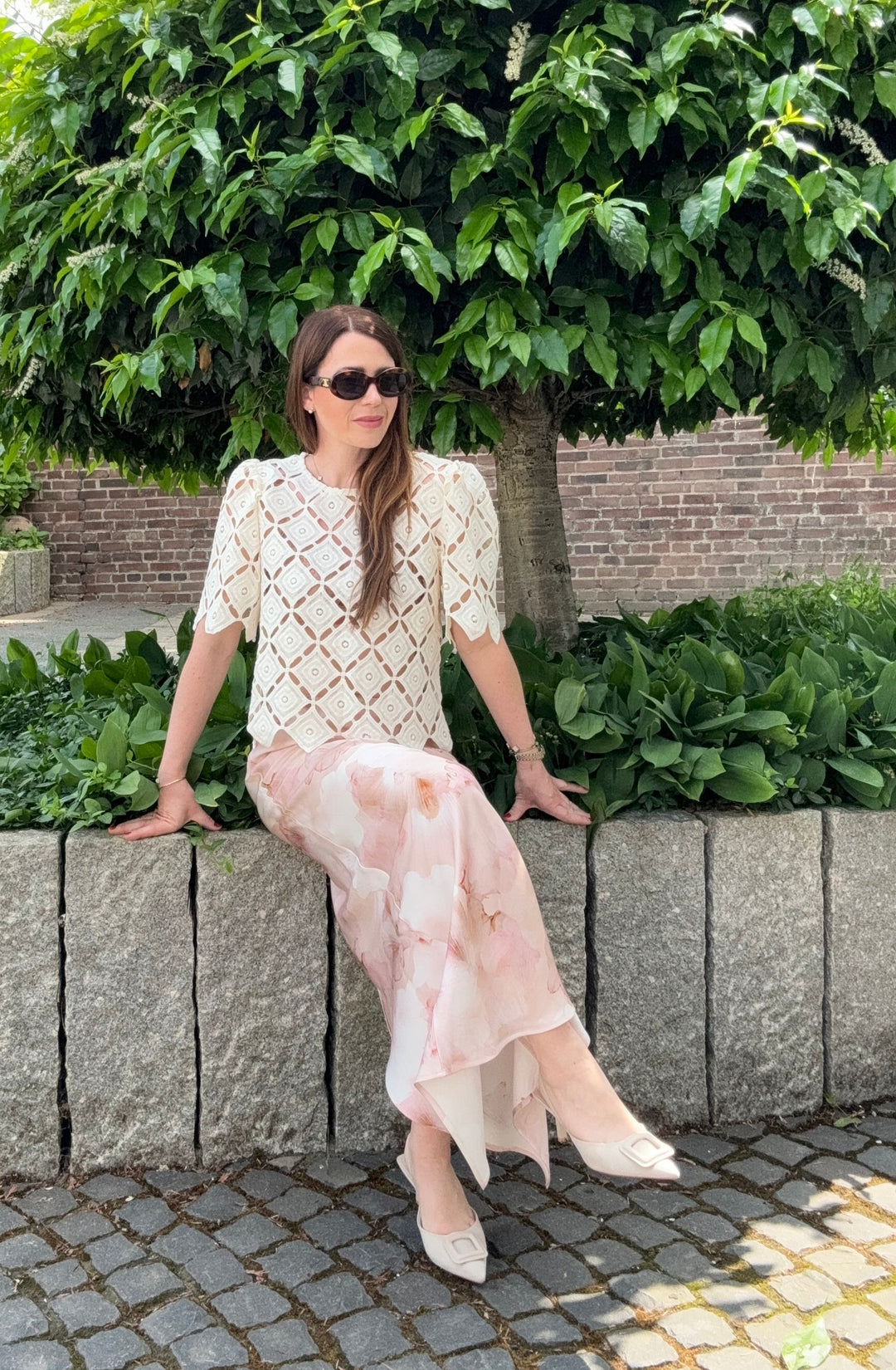 Maxi-Rock mit Print - Rosa