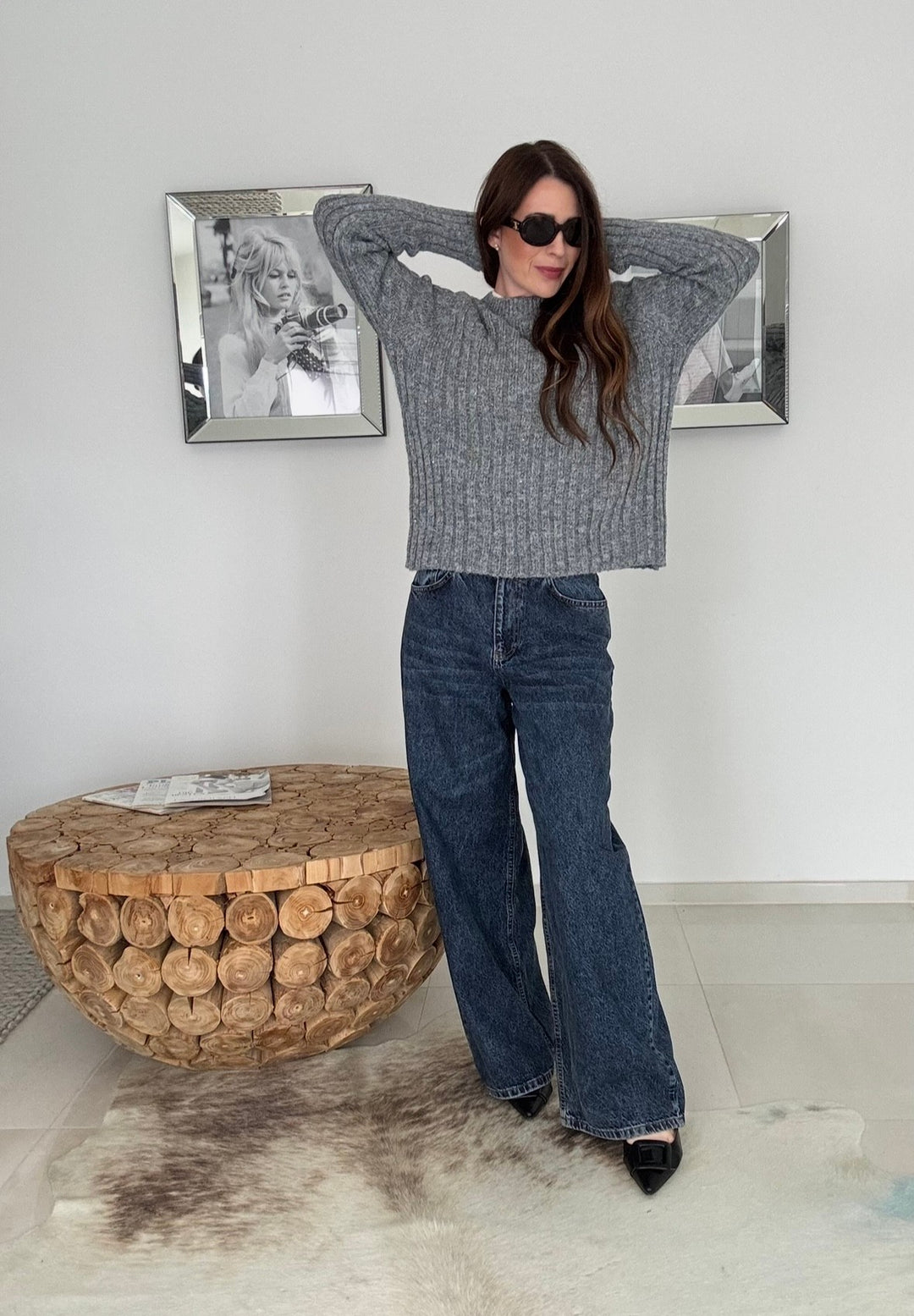 Pullover mit Glitzer - Grau