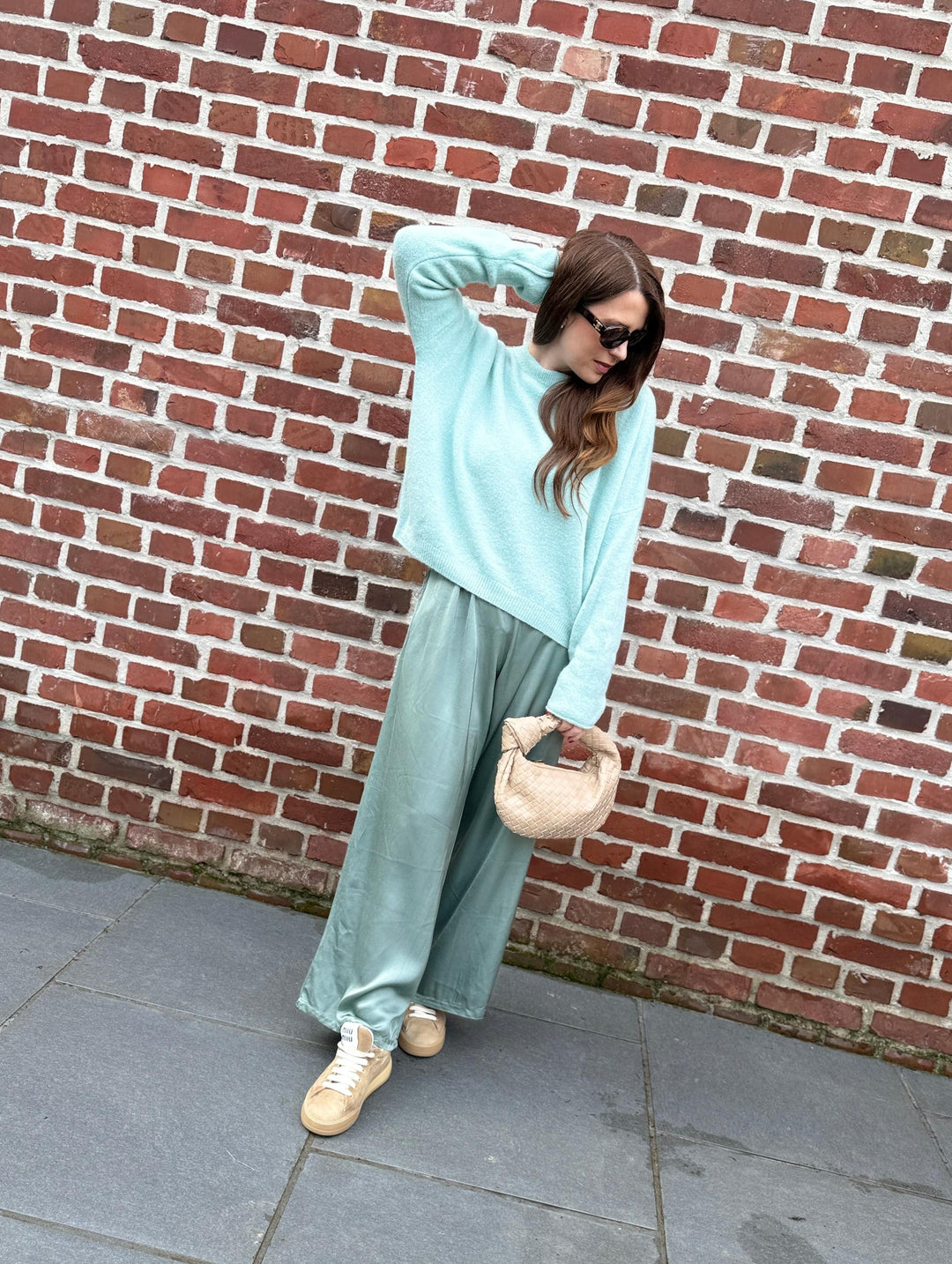 Baby-Alpaka Pullover - Salbei