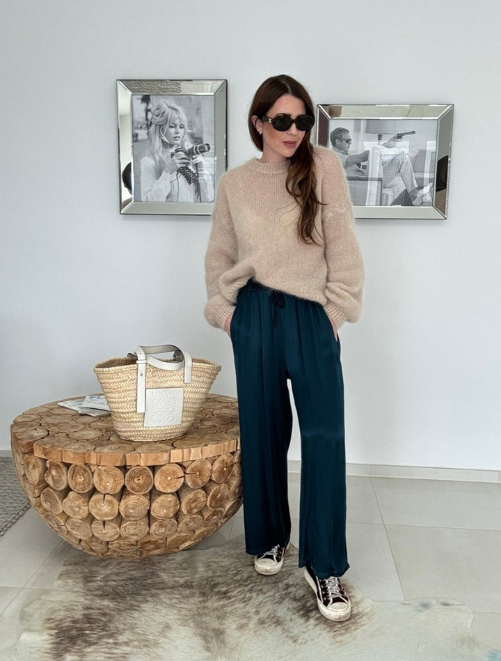 Maxi-Mohair-Pullover - Beige