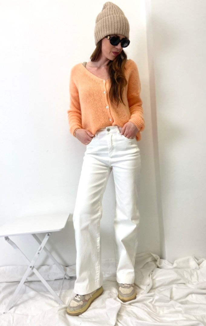 Wide Leg Jeans - Weiß