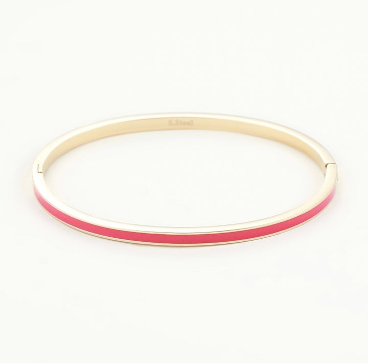 Feine Edelstahlarmspange - Pink