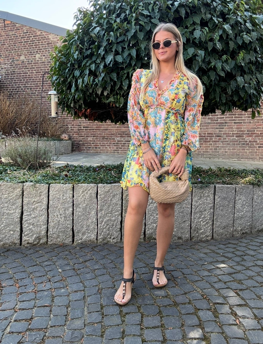 Kleid mit Print - Gelb