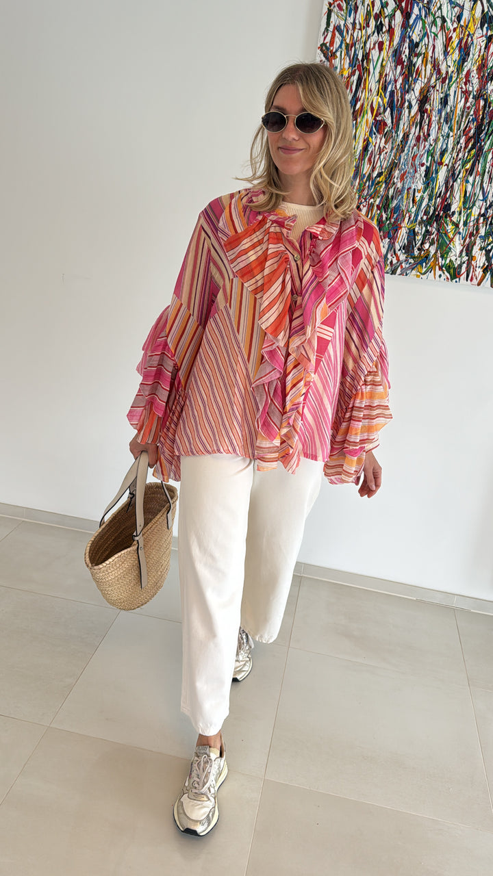 Verspielte Bluse - Pink