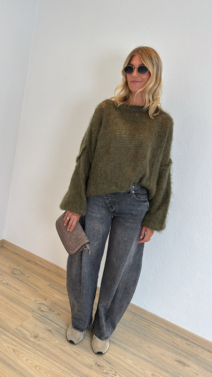 Luxury Mohair-Pullover - Khaki
