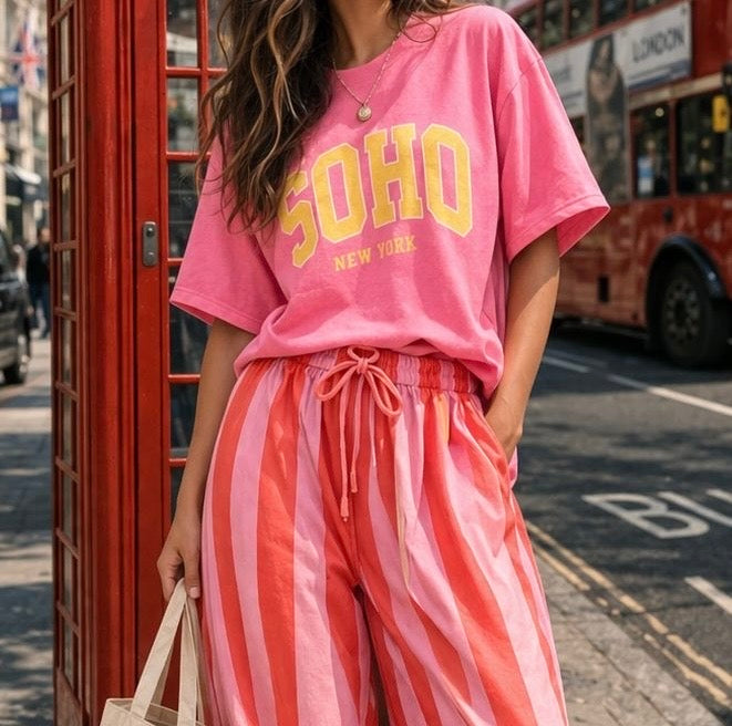 Shirt mit Aufschrift - Pink