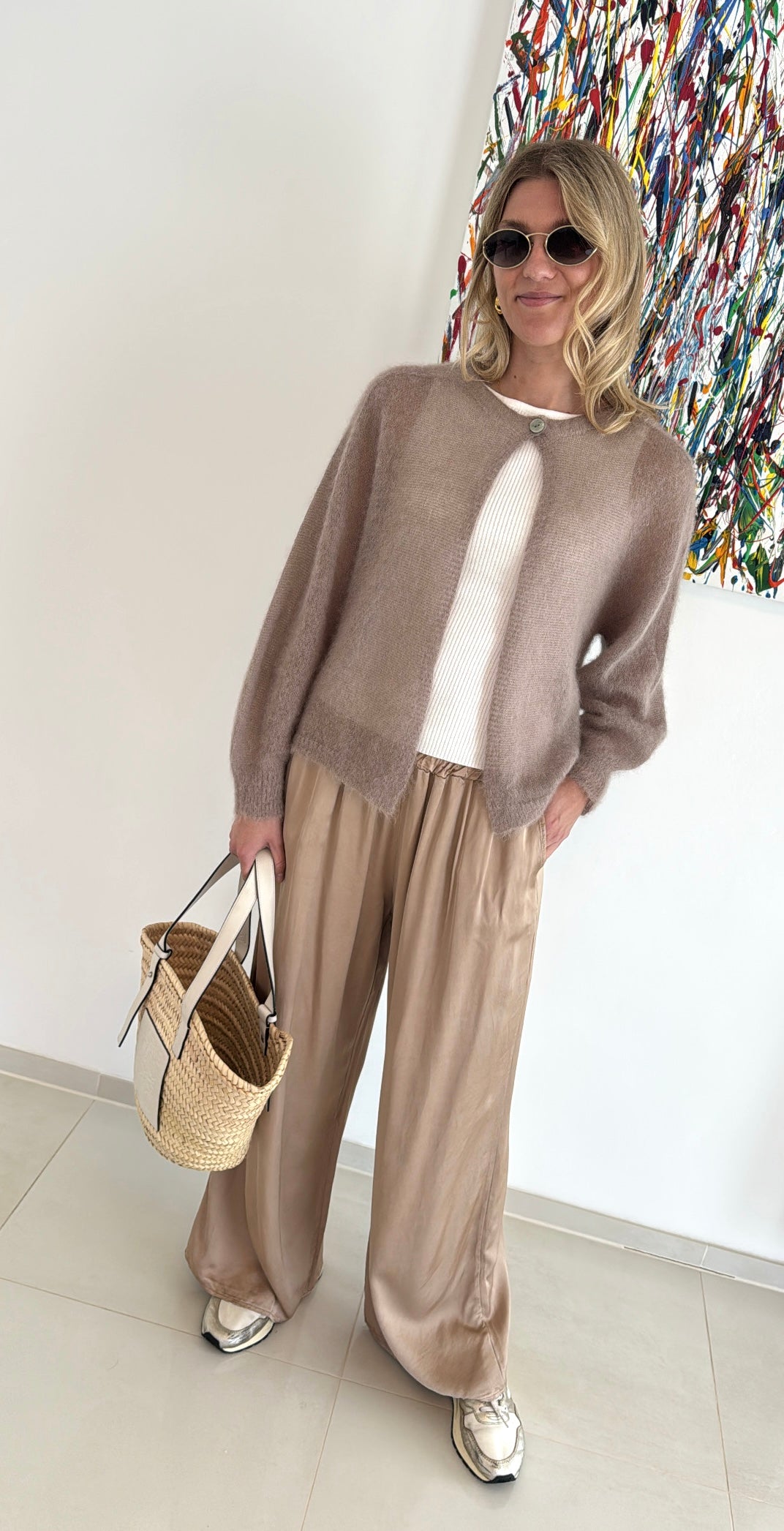 Satinhose - Beige