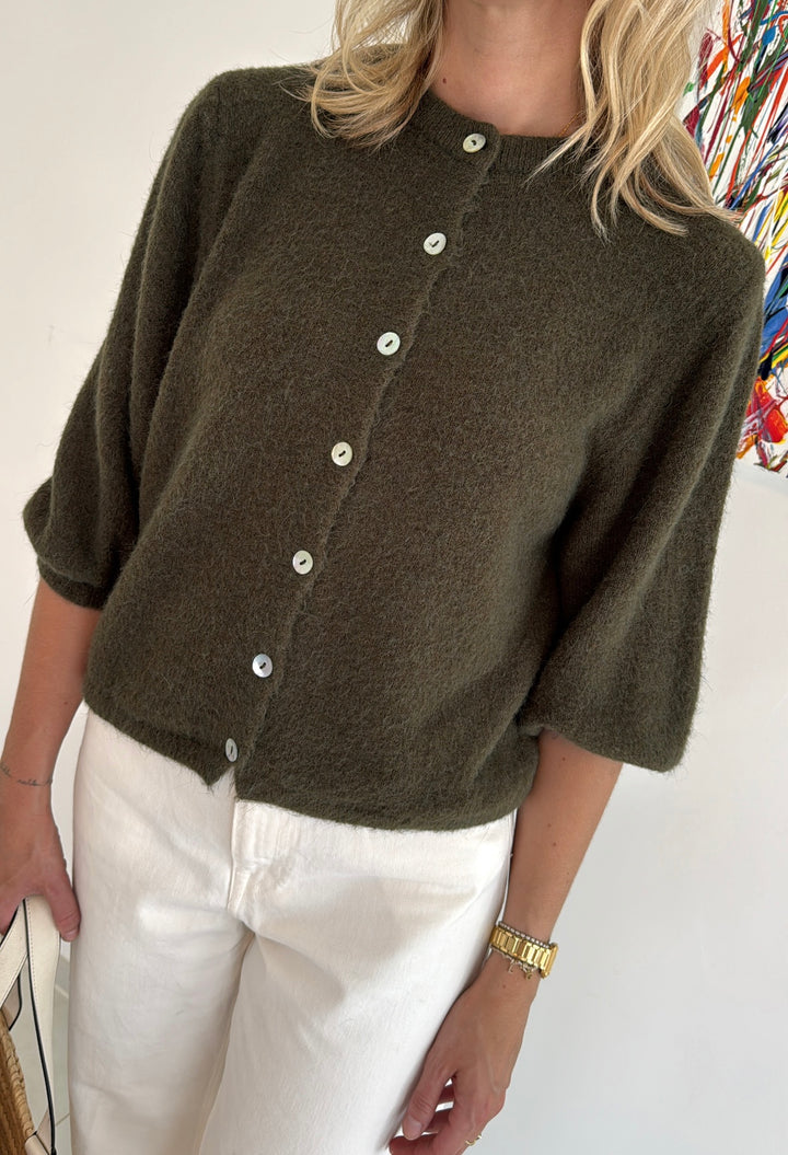 Angora-Cardigan -  Khaki