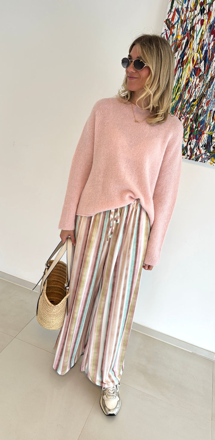 Gestreifte Hose - Rosa