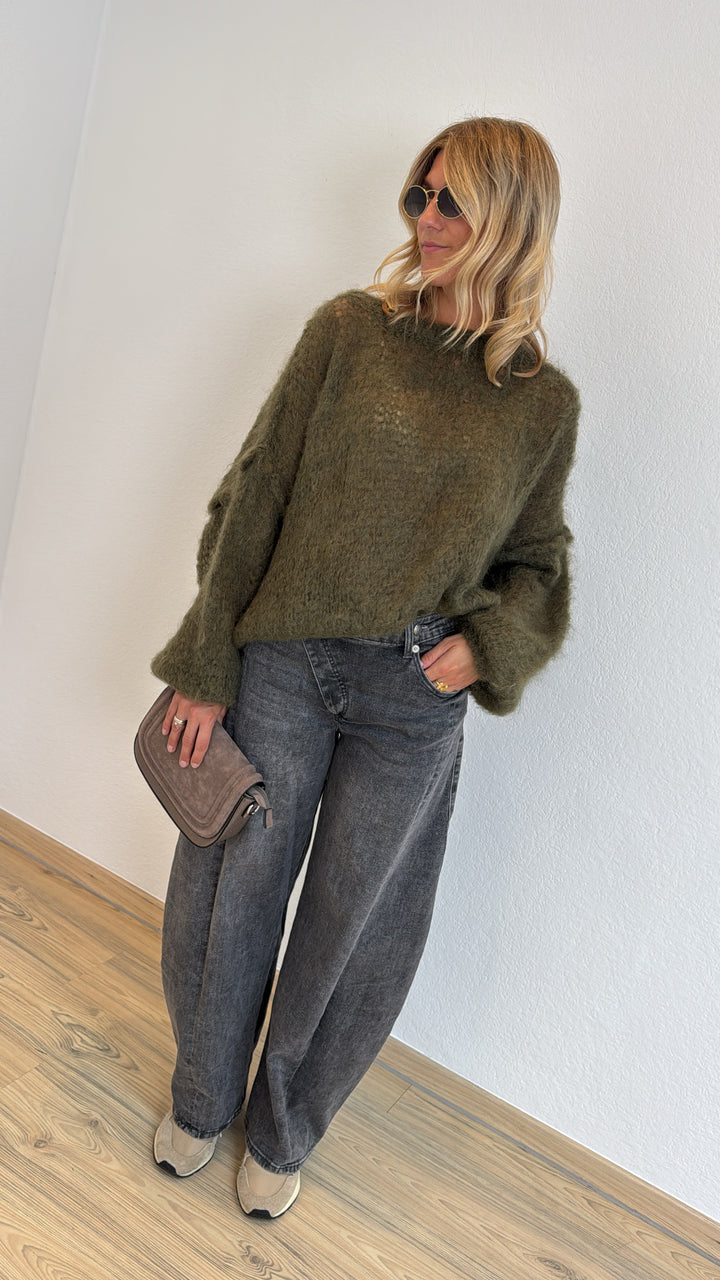 Luxury Mohair-Pullover - Khaki
