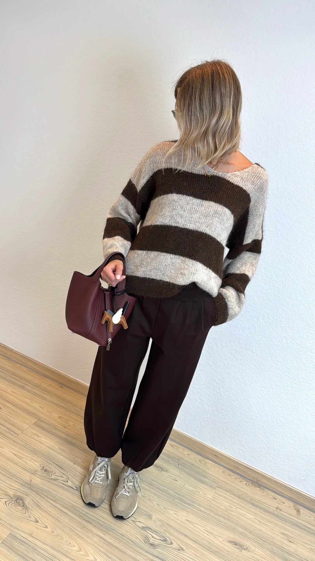 Pullover mit Alpaka - Braun/Beige
