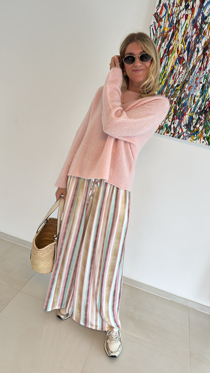 Gestreifte Hose - Rosa