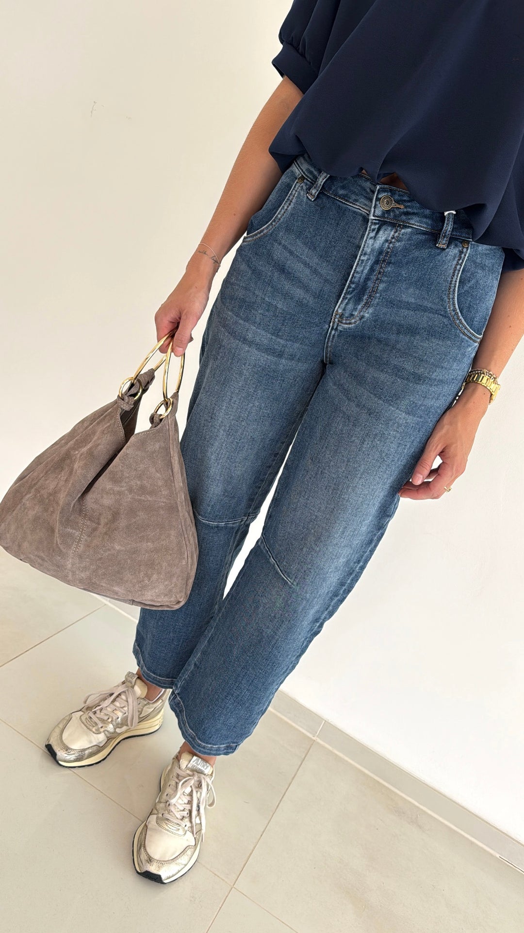 Barrel-Jeans - Blau