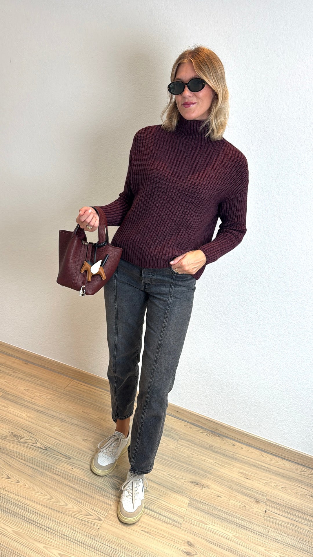 Strickpullover - Burgunder