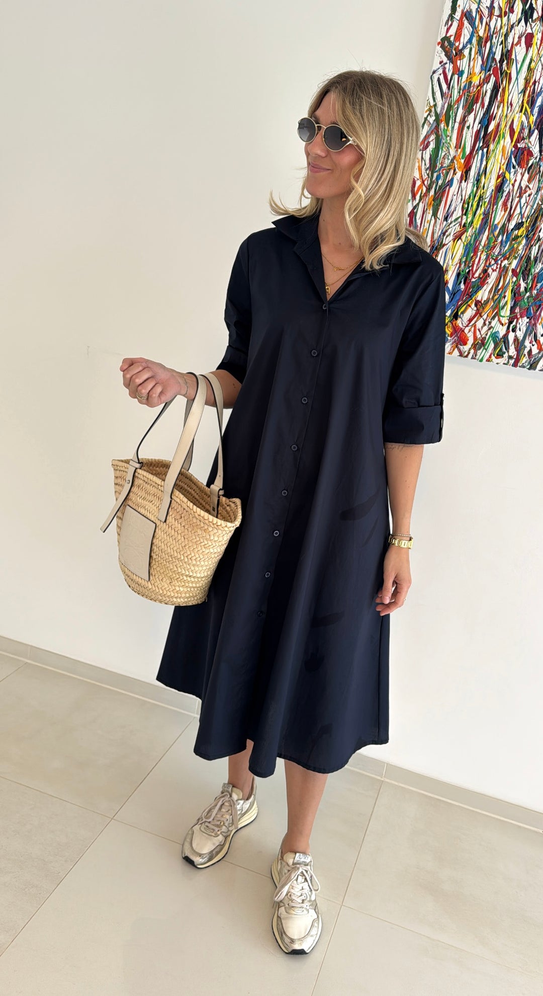 Blusenkleid - Navy