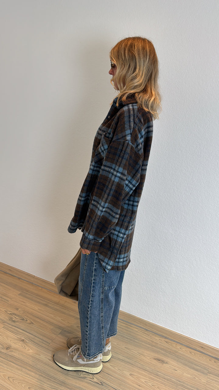 Kariertes Hemd - Blau