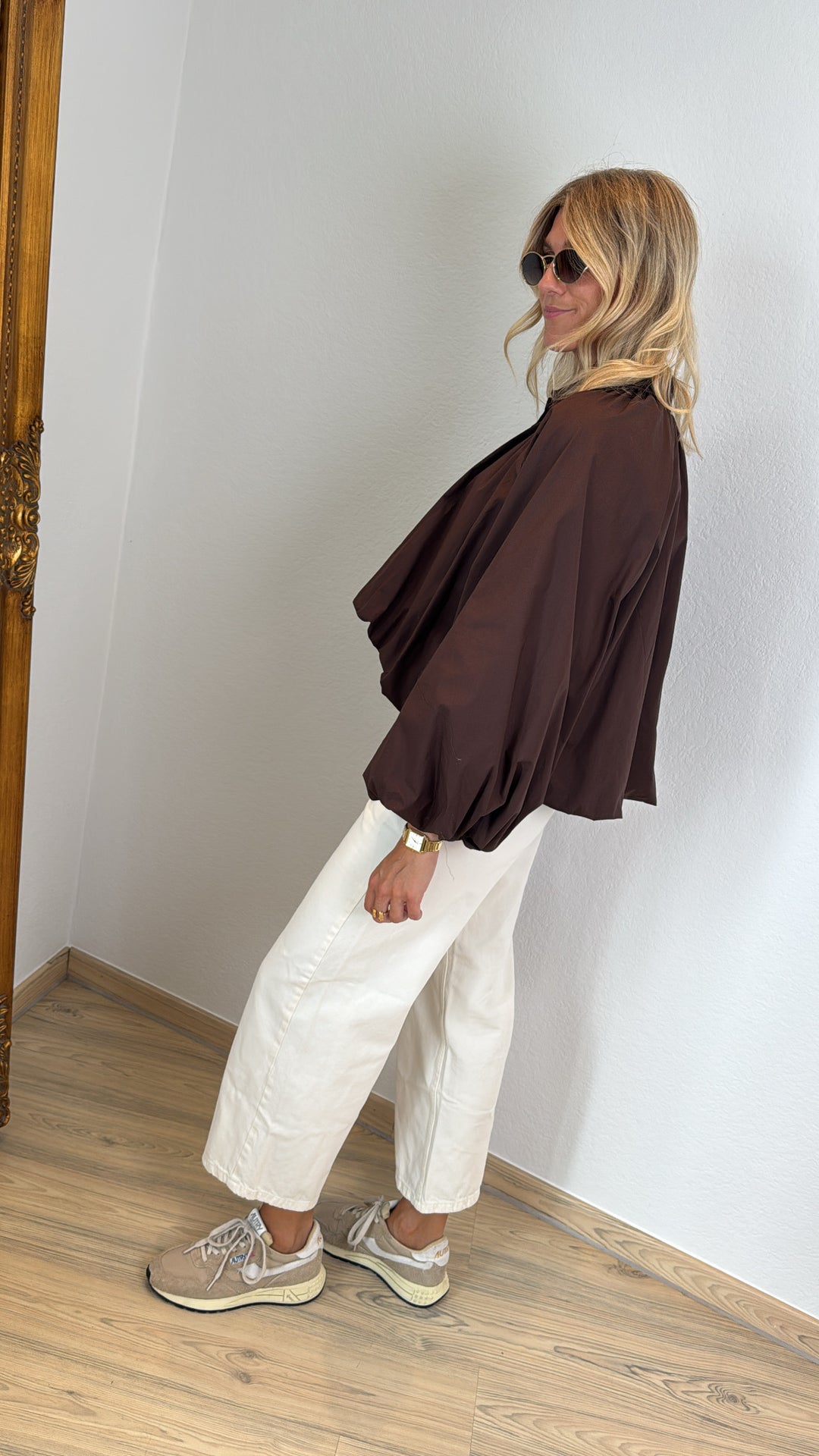 Ballonbluse - Braun
