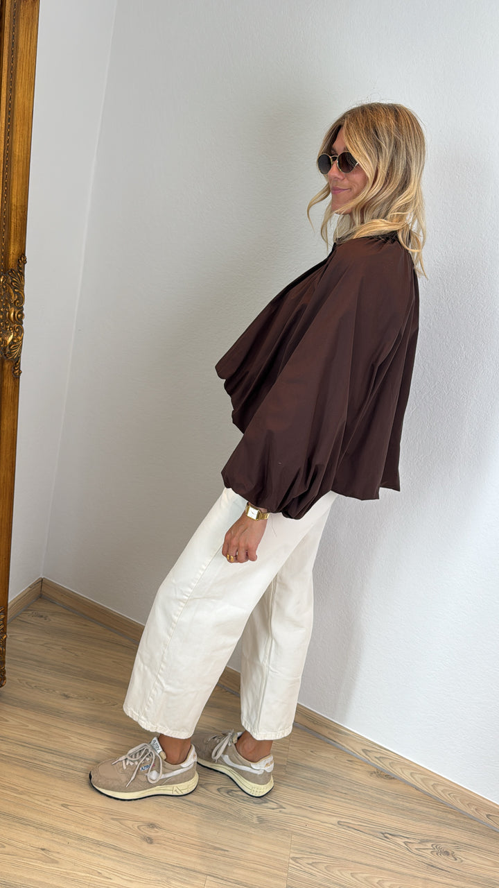 Ballonbluse - Braun