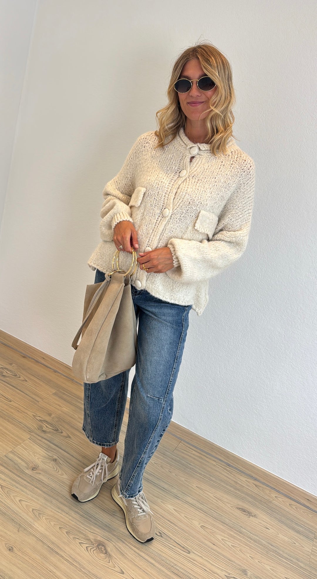 Weiter Cardigan - Creme