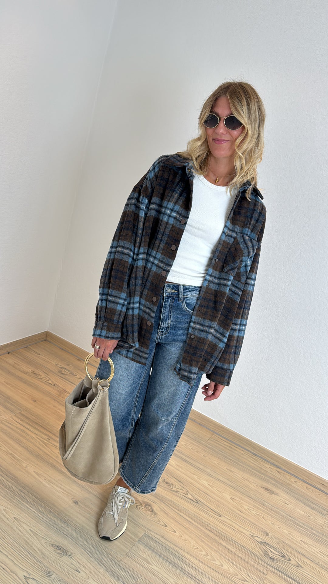 Kariertes Hemd - Blau