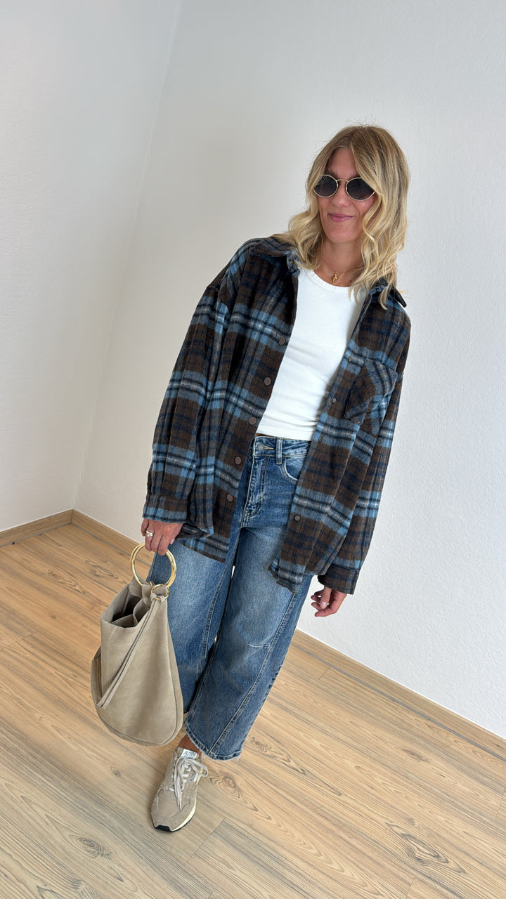 Kariertes Hemd - Blau