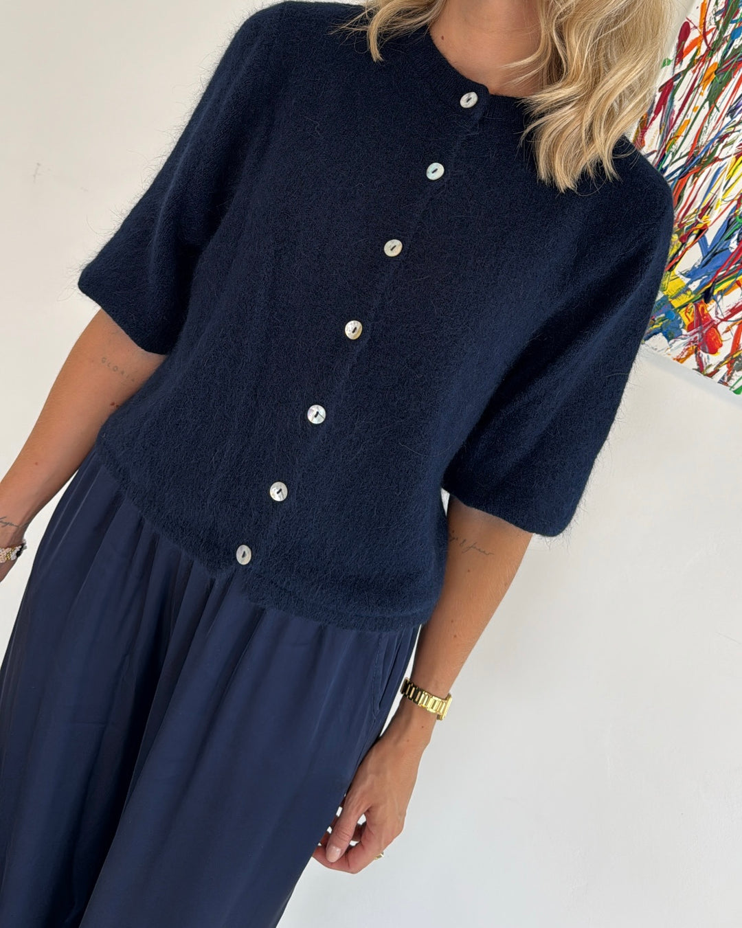 Angora-Cardigan - Navy