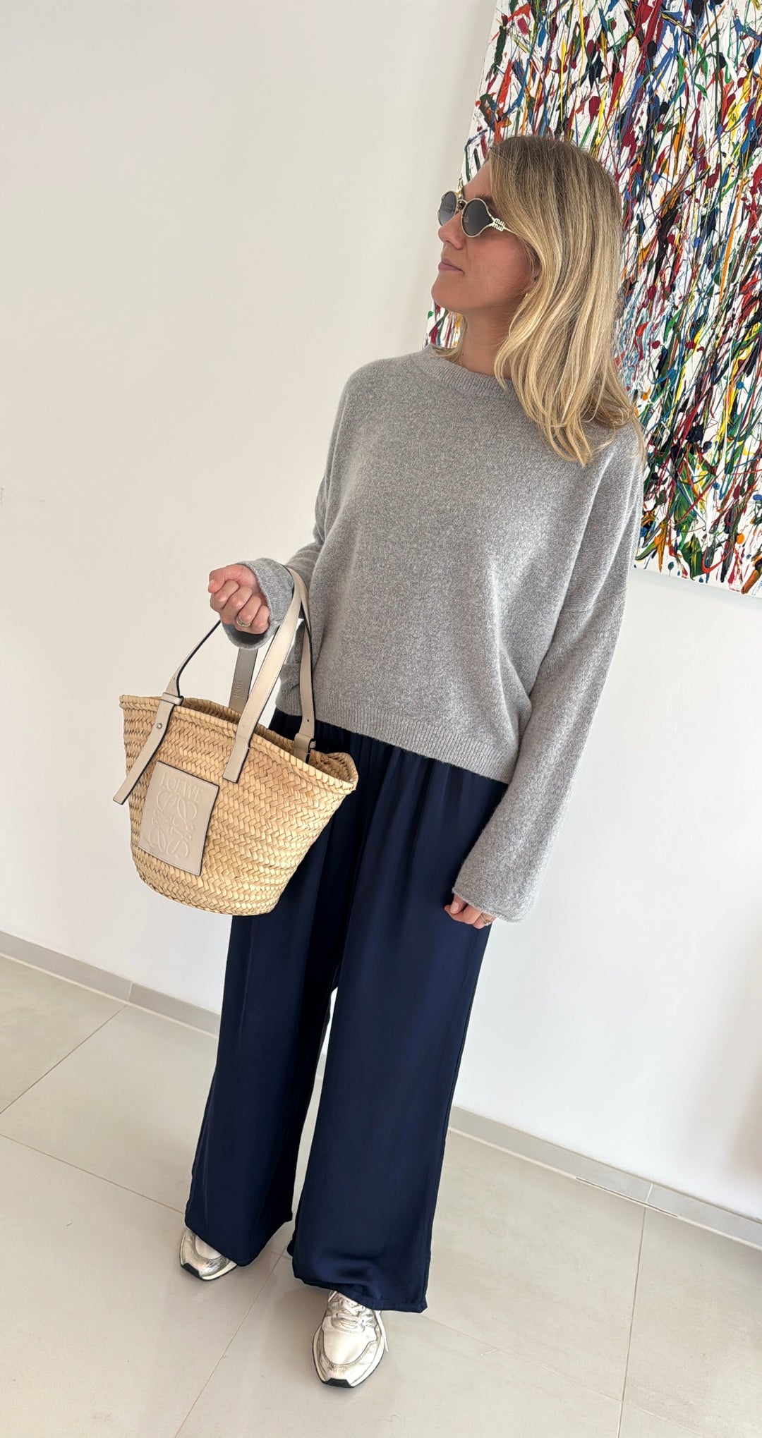 Satinhose - Navy