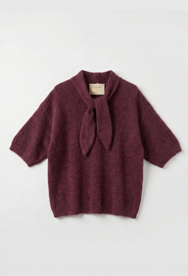 Shirt mit Tuch - Burgunder