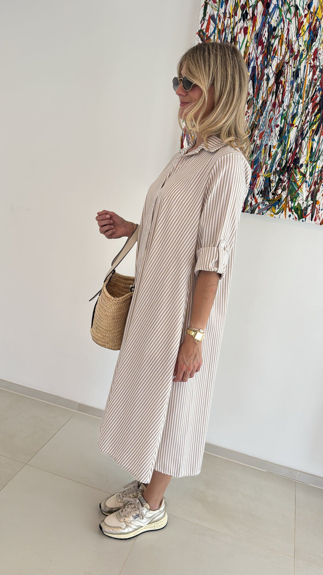 Blusenkleid - Beige
