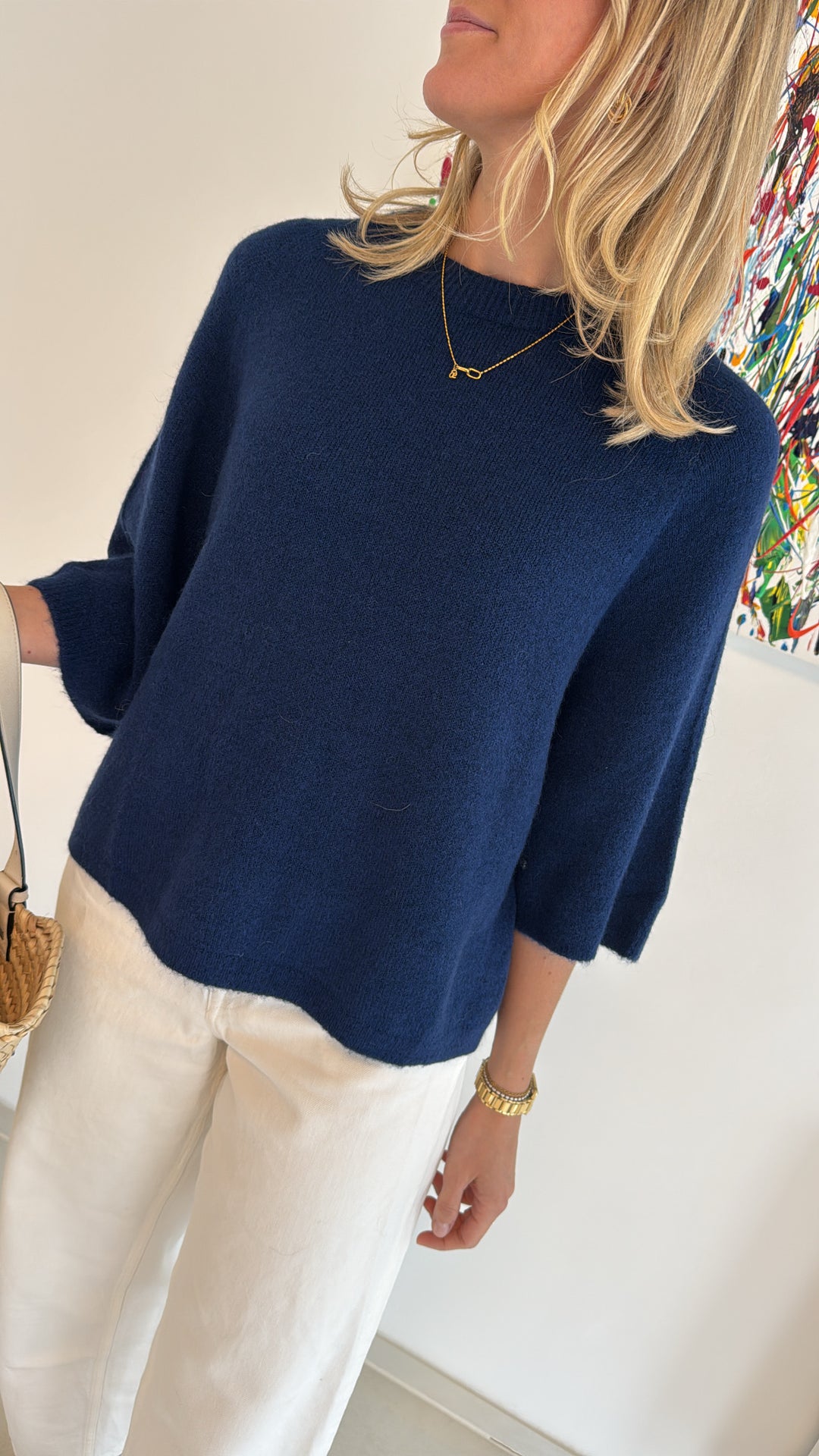 Alpaka-Shirt - Navy