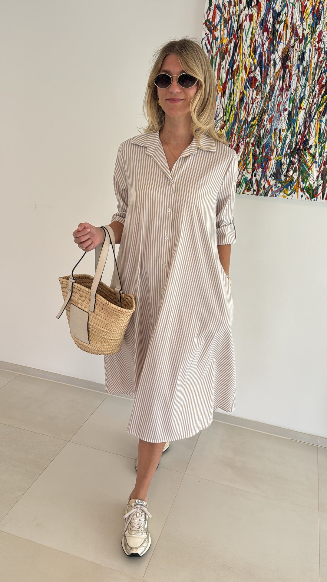 Blusenkleid - Beige
