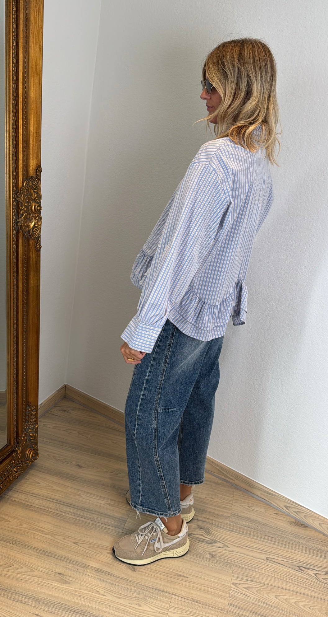 Gestreifte Bluse - Blau