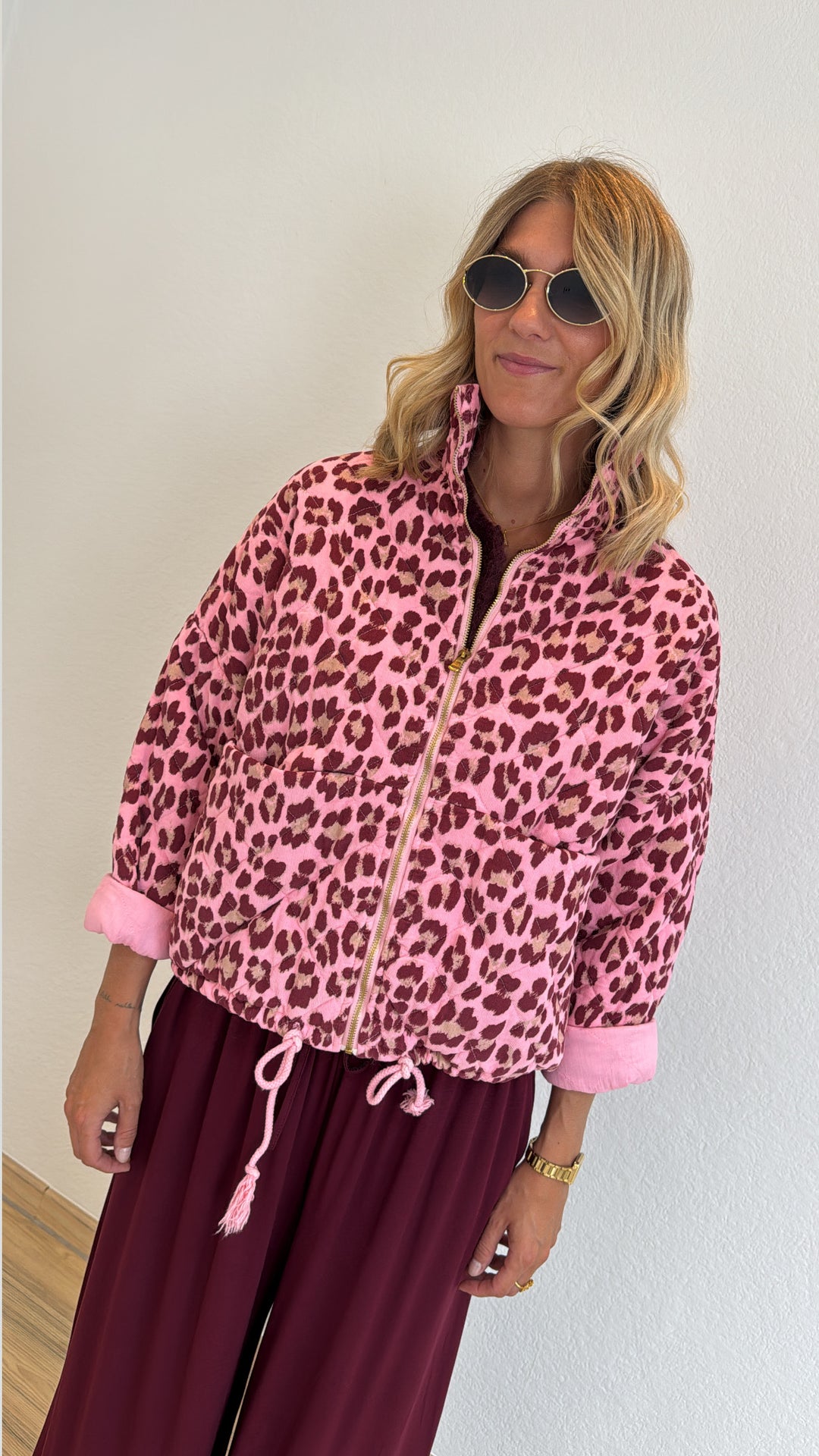 Jacke mit Print - Rosa