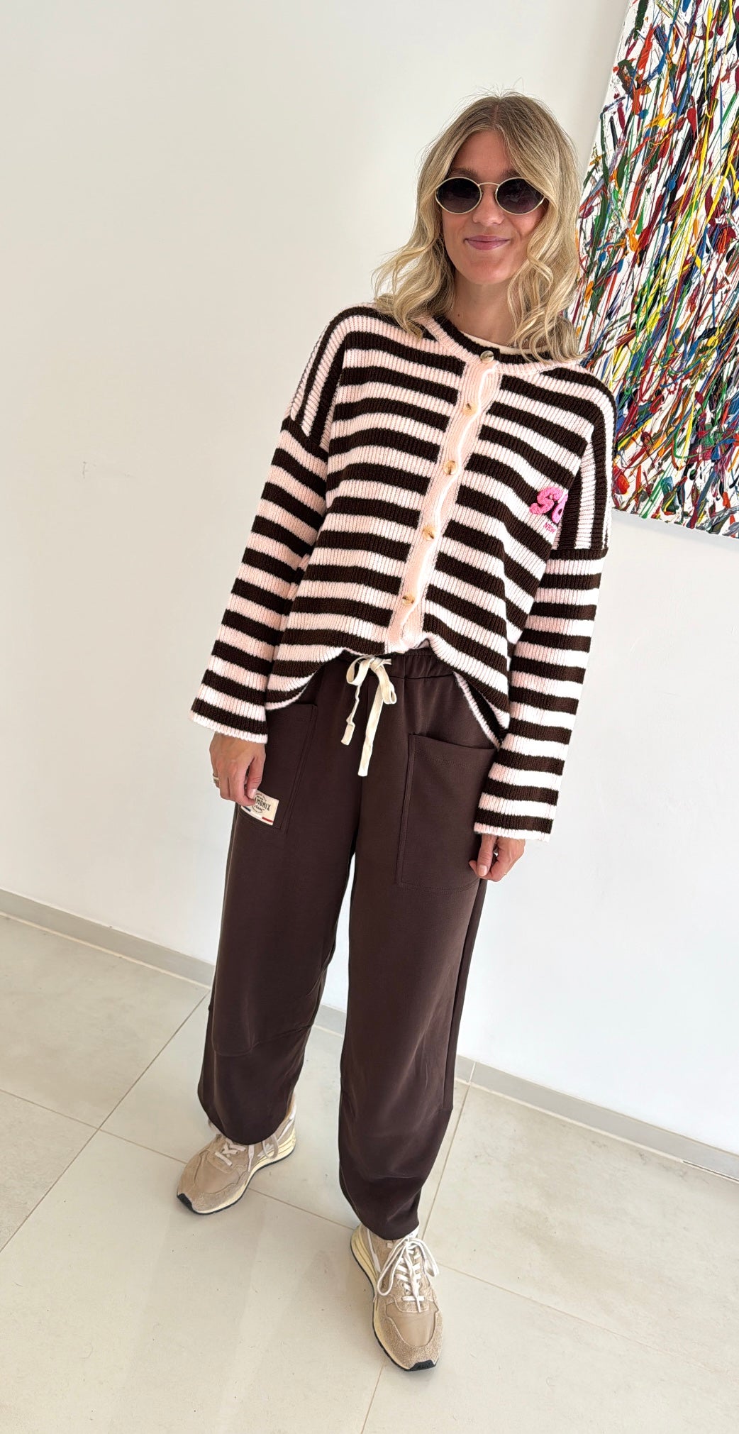 Cardigan - Rosa/Braun