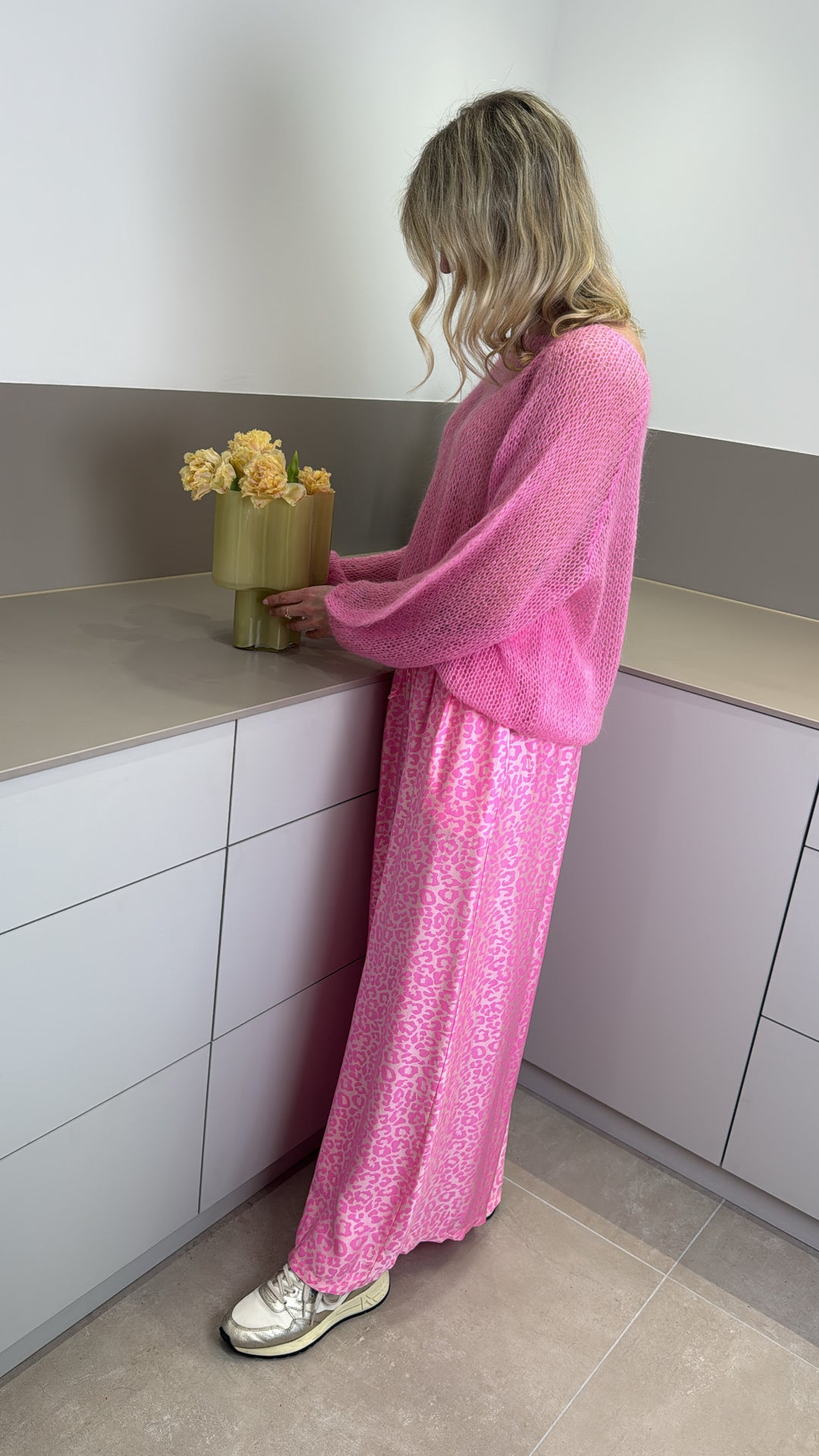 Grobstrickpullover - Pink (langarm)