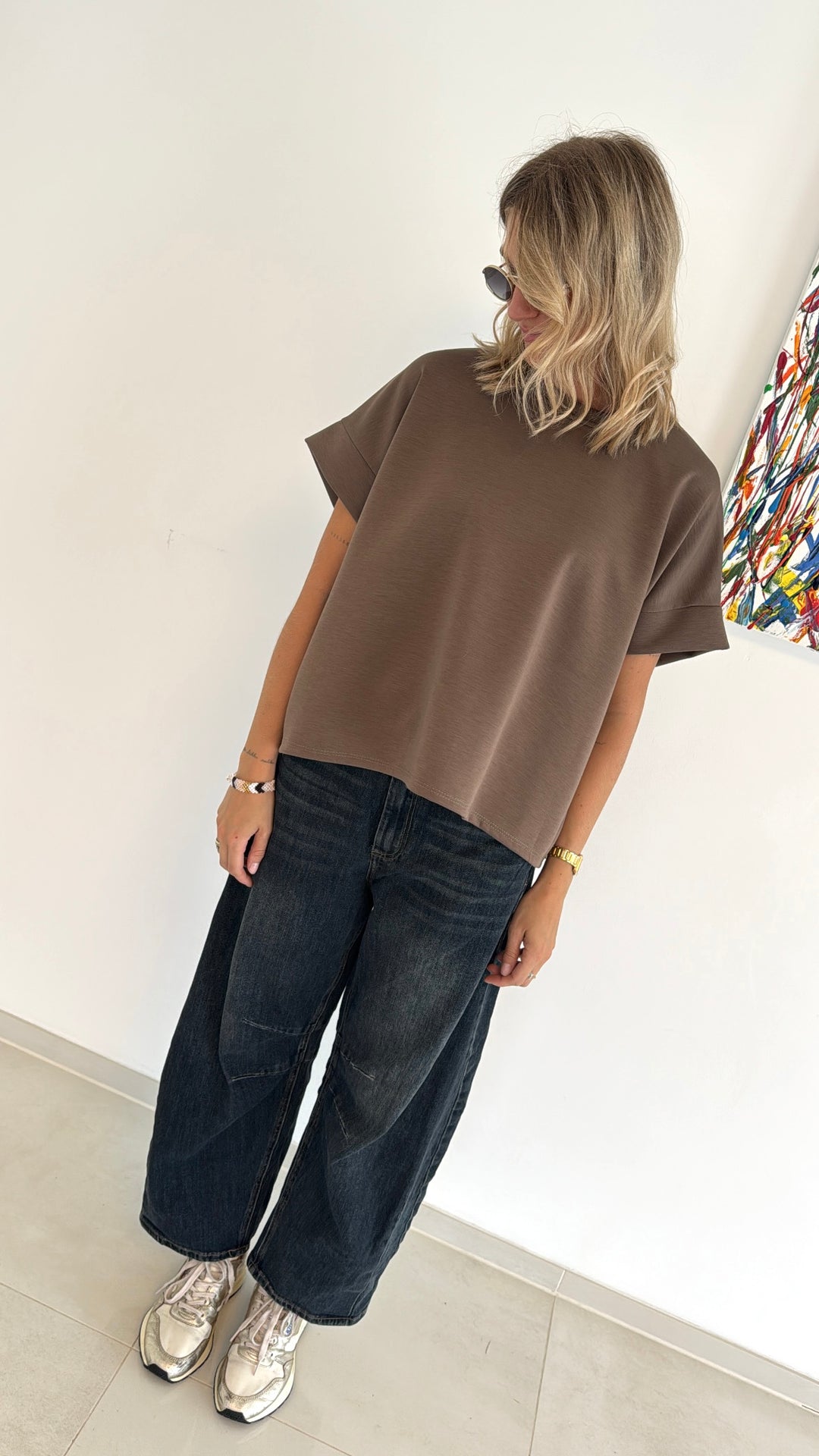 Barrel-Jeans - Dunkel