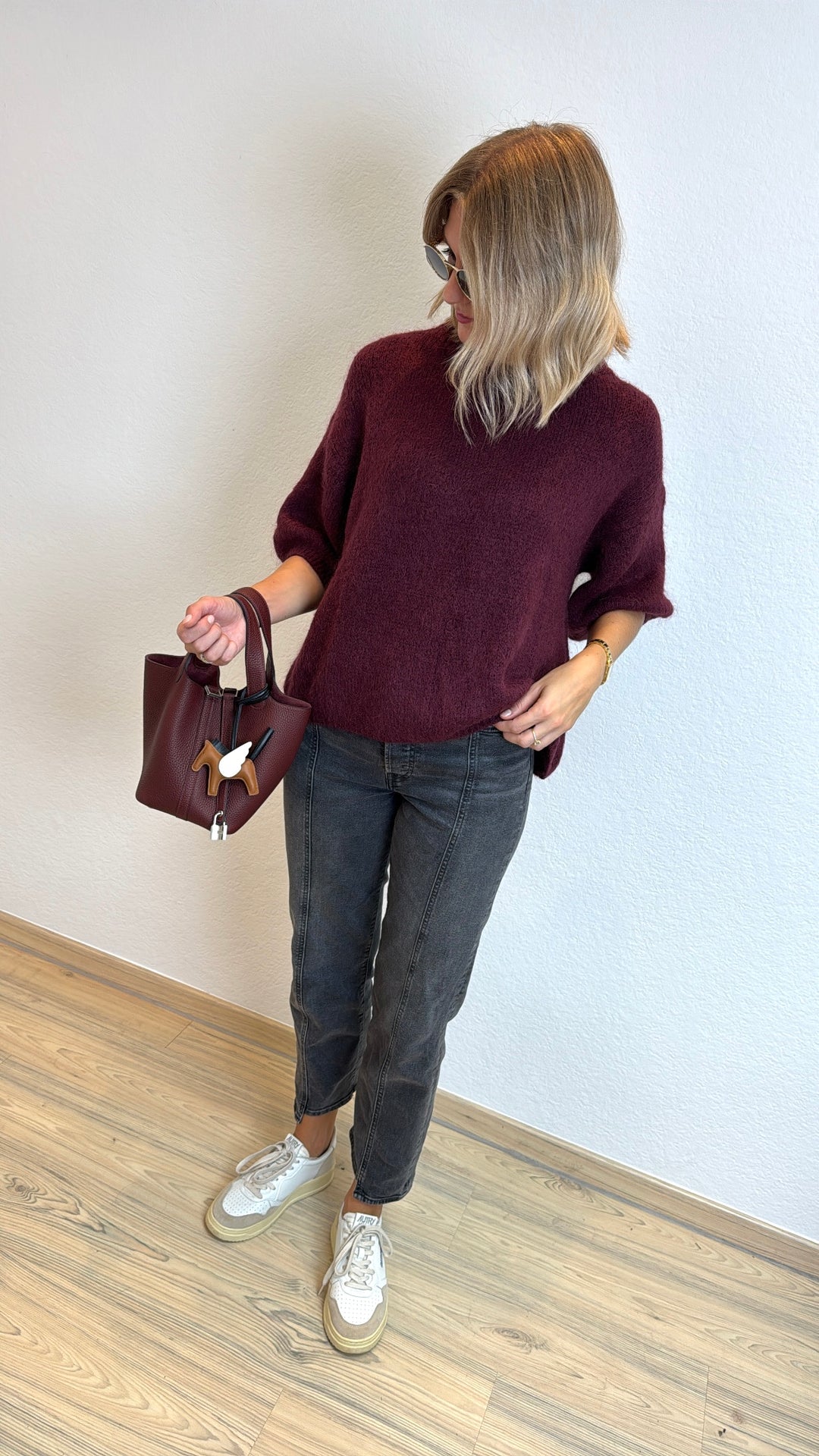 Mohair-Shirt - Burgunder