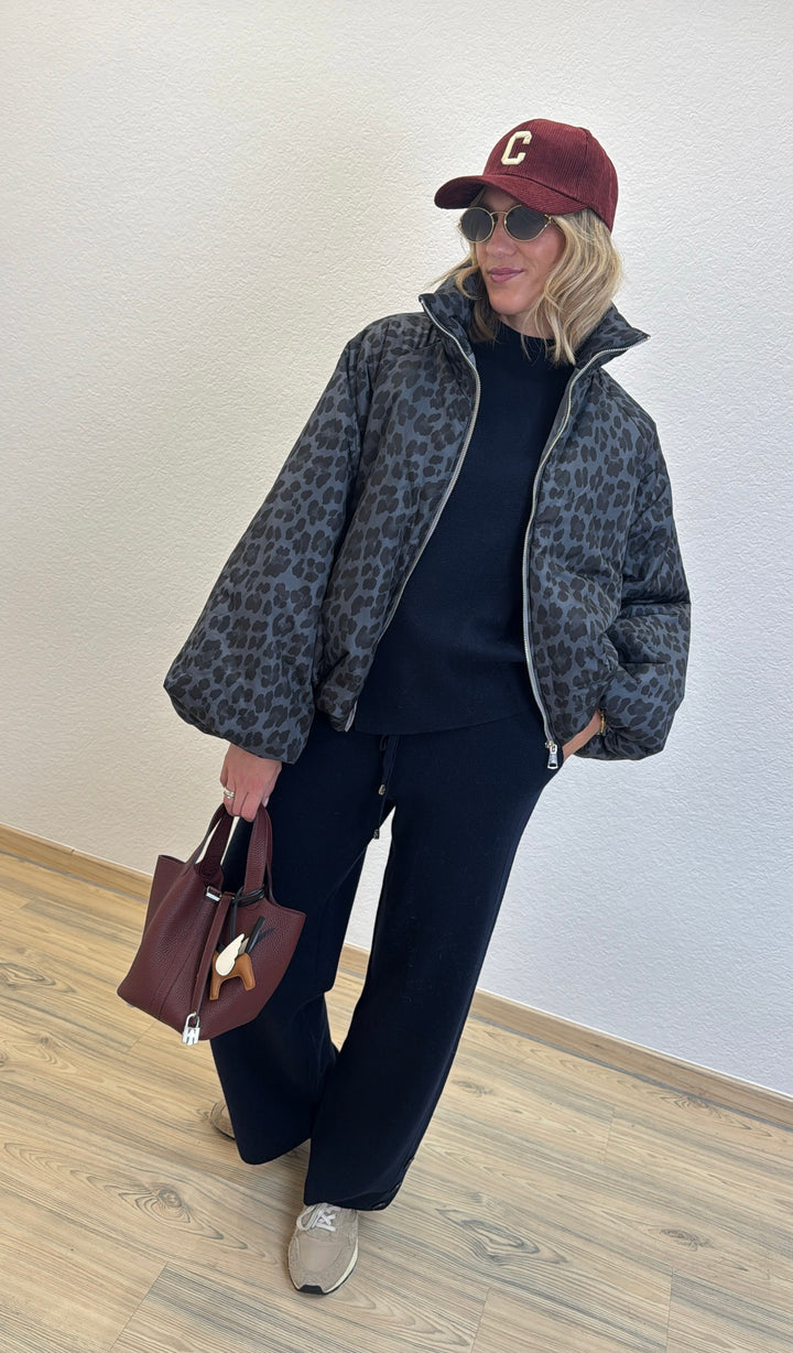 Jacke mit Print - Dunkelblau