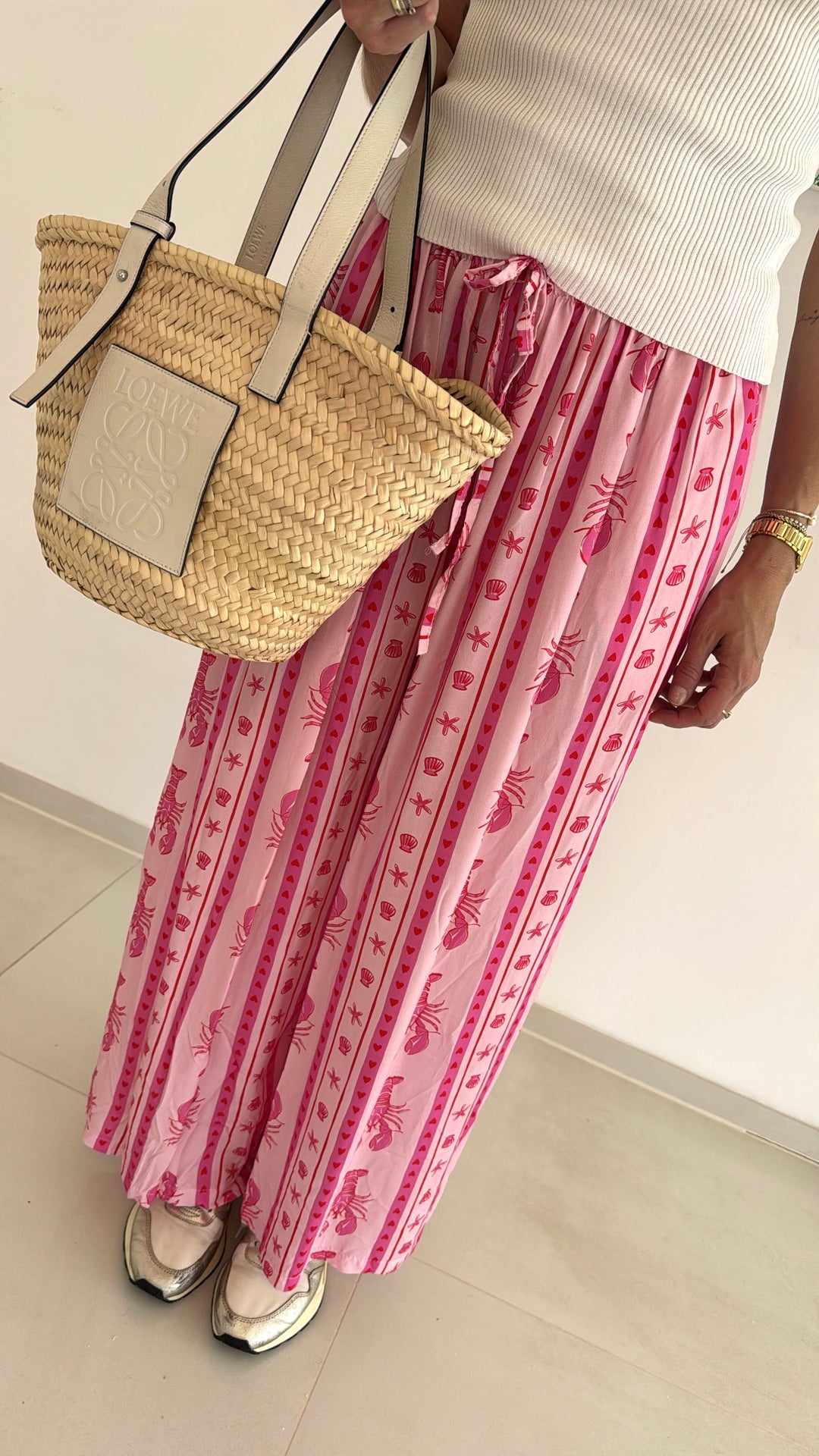 Hose mit Print - Pink