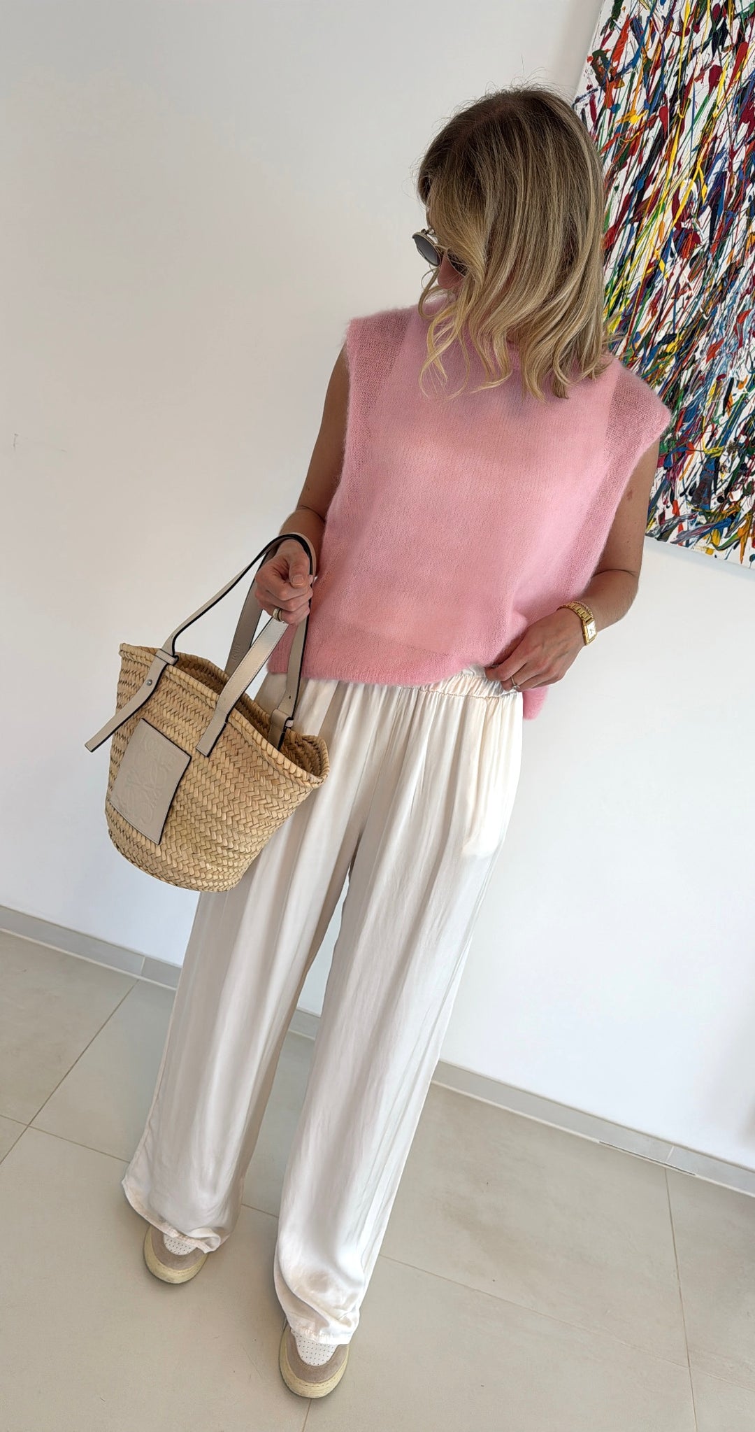 Satinhose - Creme