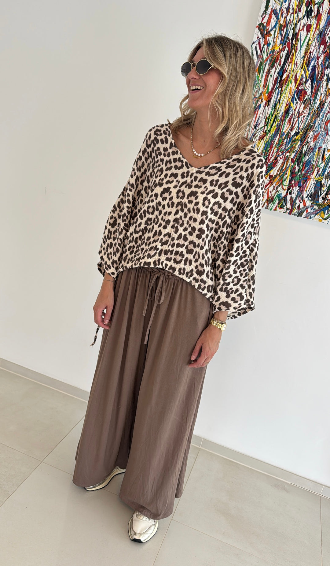 Musselinbluse mit Print