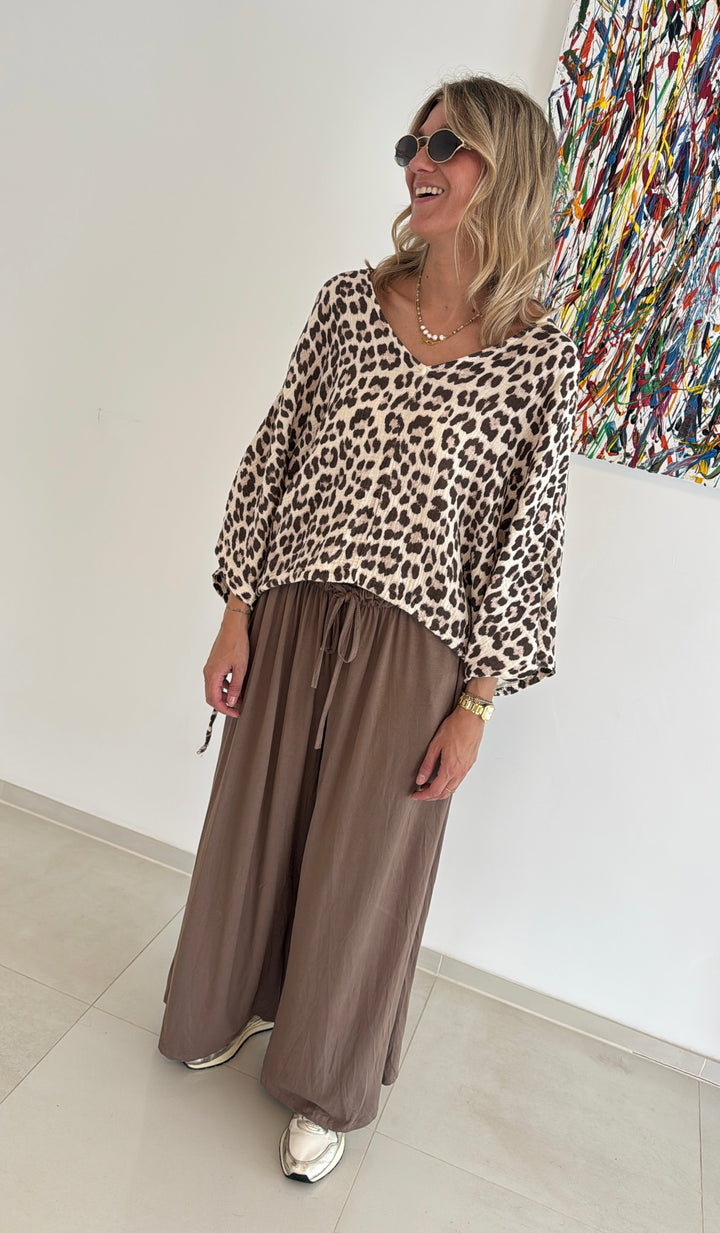 Musselinbluse mit Print