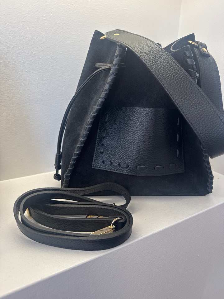 Beutel aus Leder - Schwarz