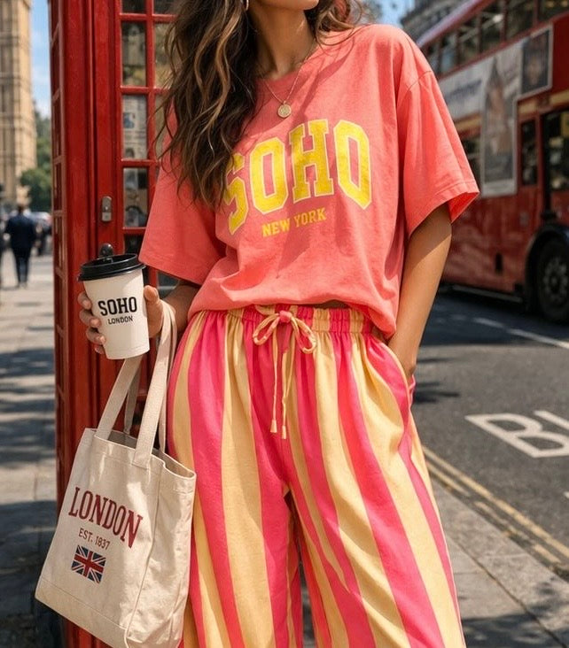 Shirt mit Aufschrift - Orange