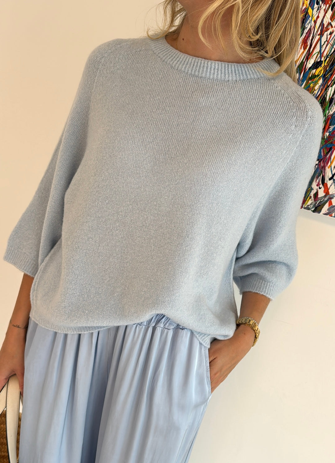 Alpaka-Shirt - Hellblau