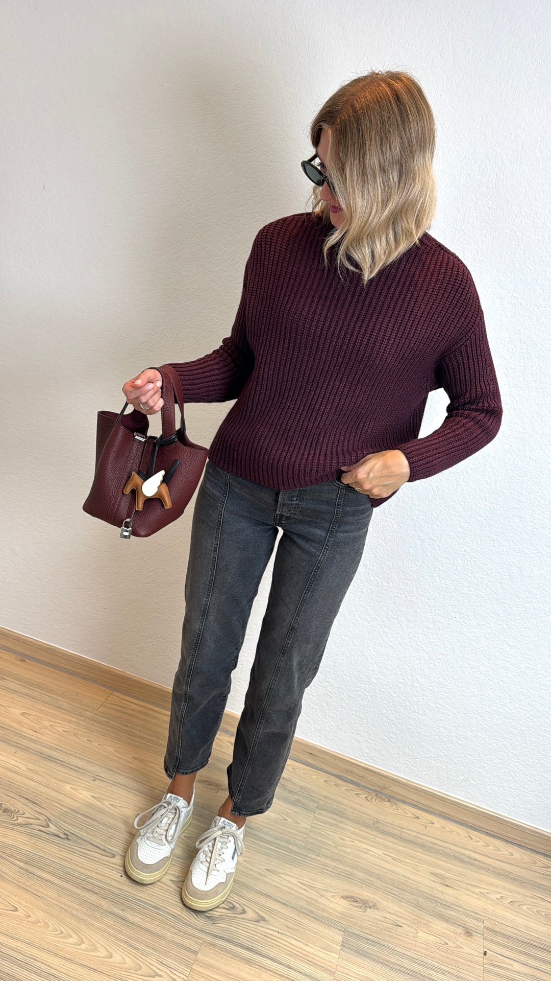 Strickpullover - Burgunder