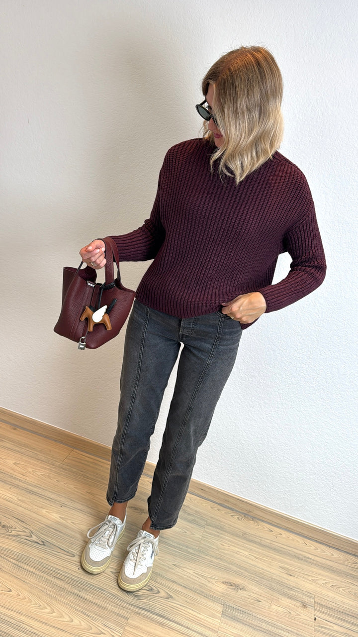 Strickpullover - Burgunder
